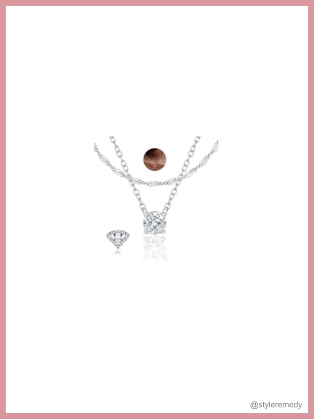 Moissanite Layered Necklaces 925 Sterling Silver 18k White Gold Plated Choker